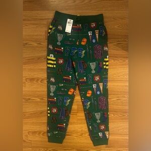 Polo Ralph Lauren Boys Green Varsity All Over Graphic Print Fleece Jogger Pants